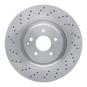 Mercedes-Benz CLK55 AMG Brake Rotor (1) - Front - R1 Concepts - Drilled - `03-`07